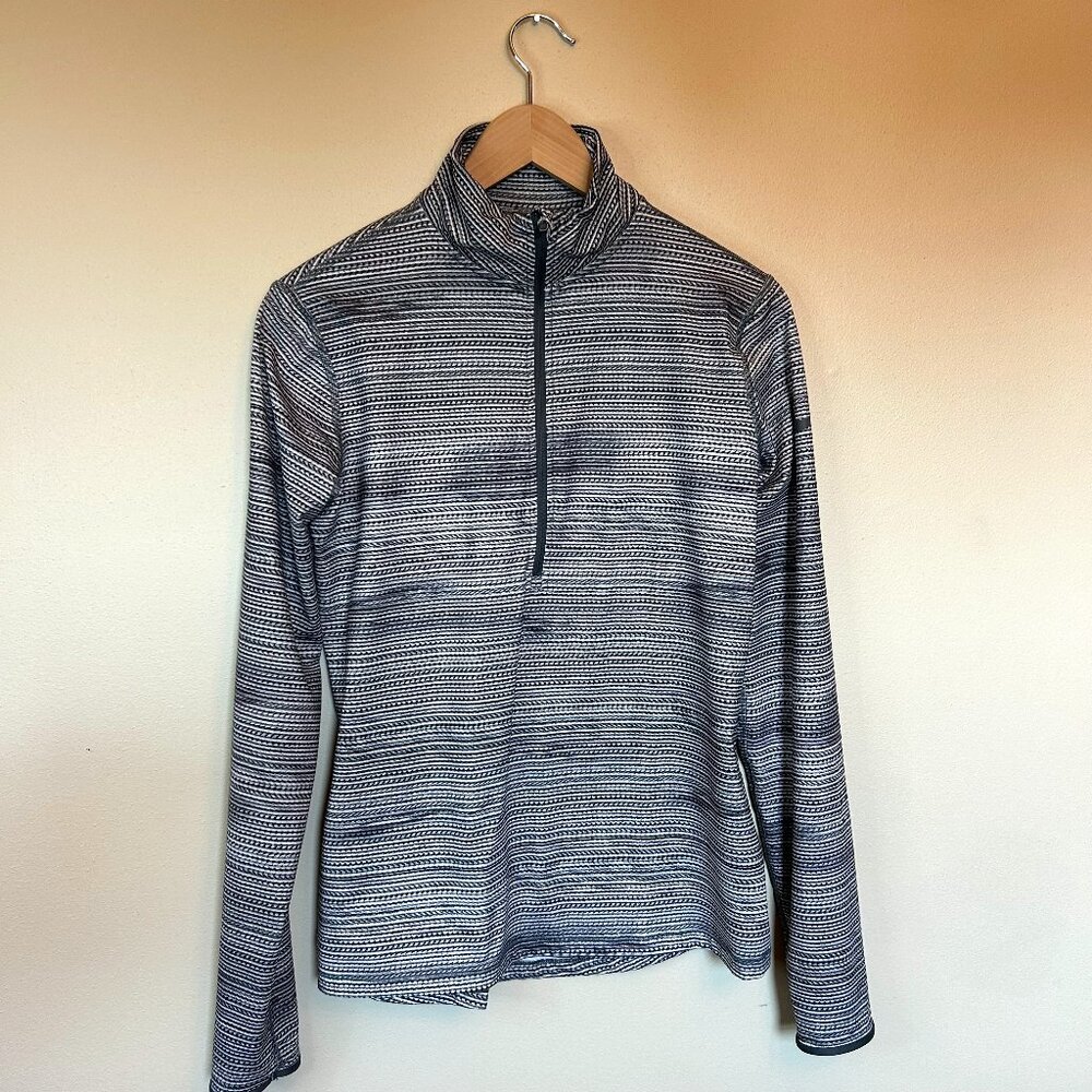 Nike Pro Women's 1/4 Zip Pullover Size Large Gray/Black Stretch